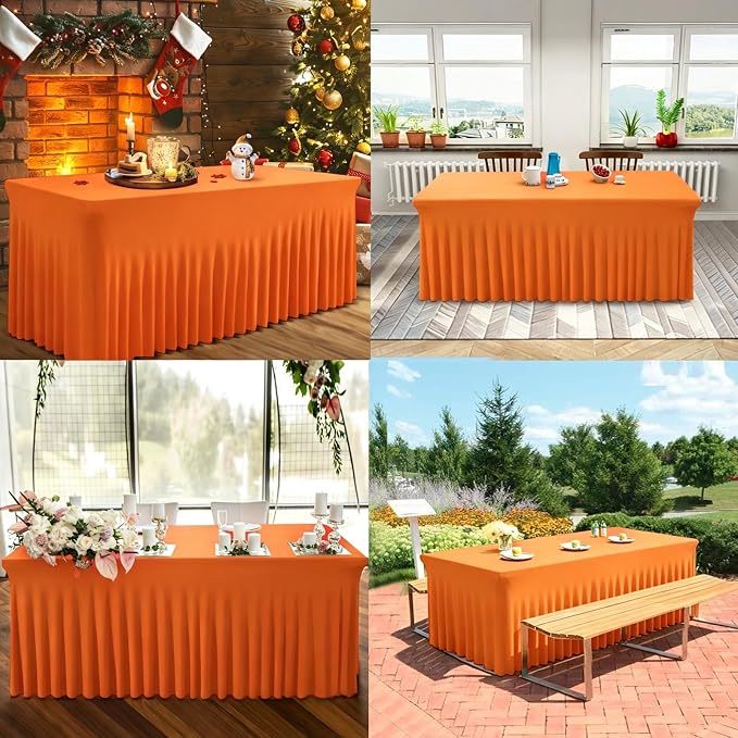 BDDC One-Piece Spandex Table Cloth Skirt for 6FT Rectangle Tables - Image 6