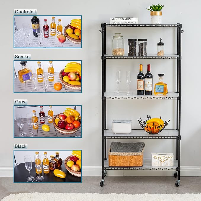 BRIAN & DANY Wire Shelf Liner 18" X 24", Heavy Duty Shelf Liners for Wire Shelving, Waterproof Protector Mats, Set of 5, Charcoal - Image 5