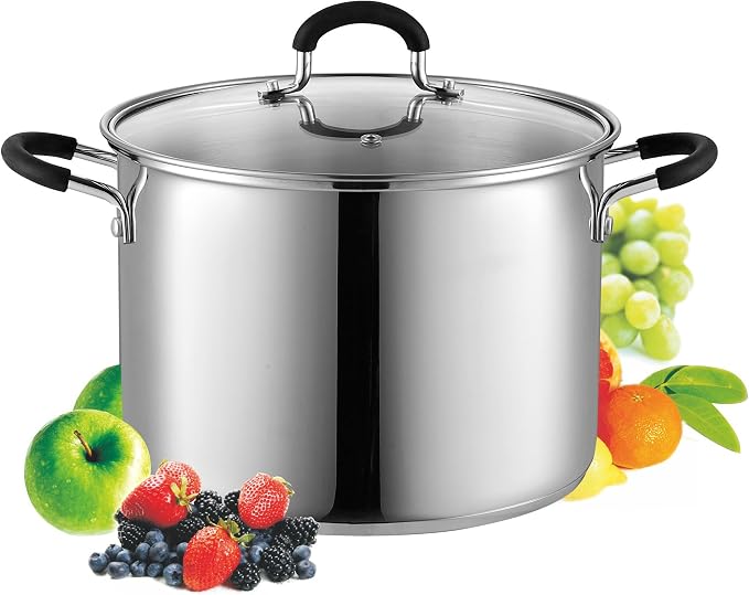 Cook N Home 8 Quart Stainless Steel Stock Pot with Lid - by CookNHome