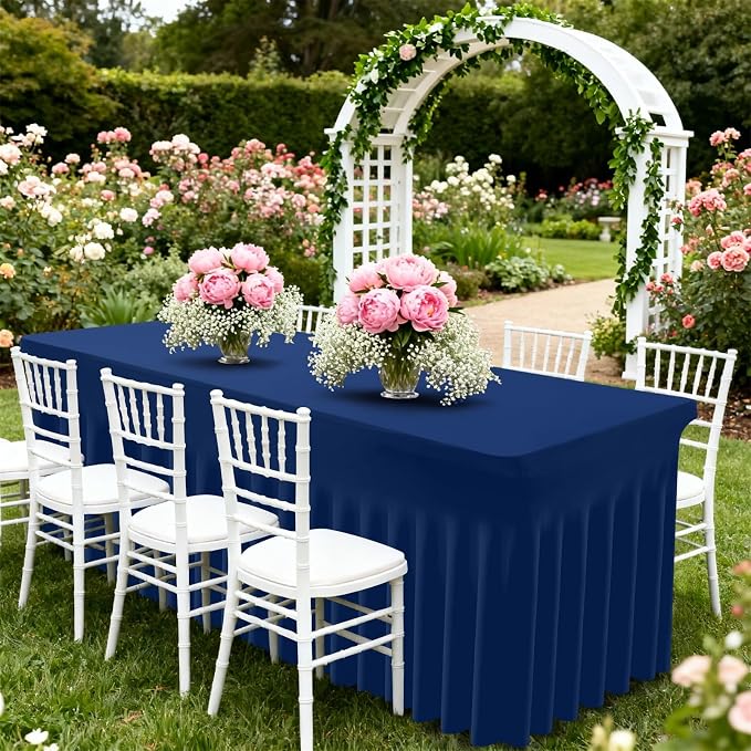 Moosfor Spandex Fitted Rectangle Tablecloth, Elastic Table Skirt - Image 7