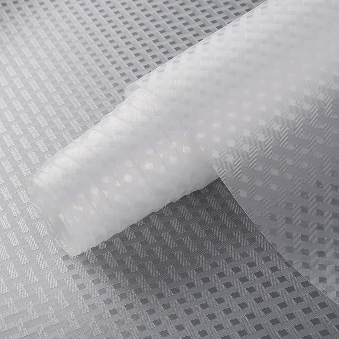 Shelf Liners for Kitchen Cabinets, 17.5"x 196.8" Non Stick Drawer Mat Clear by HooTown