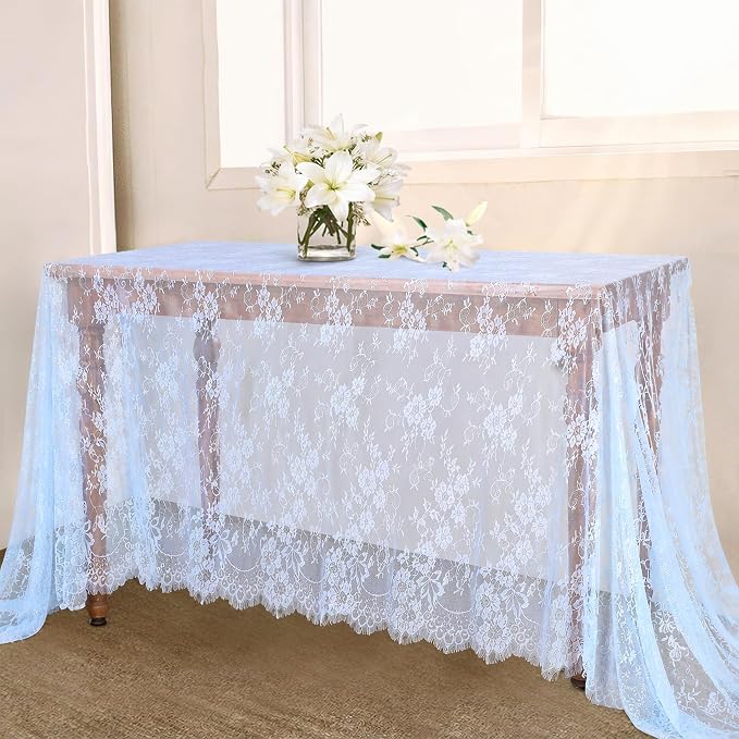 LuoluoHouse Lace Tablecloths Wedding Table Cloths 2pcs 60x120 Inch Vintage by LuoluoHouse