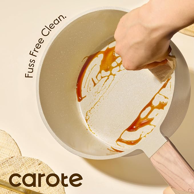 CAROTE Ceramic Nonstick 1.5Qt & 2.5Qt Sauce Pan Sets with Lid - Image 7