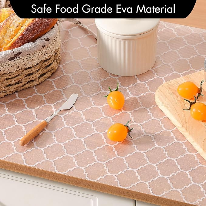 Cooyes Shelf and Drawer Liners for Kitchen Cabinets, Non Adhesive Cabinet Liner, EVA Waterproof Durable Non-Slip Drawer Mats for Shelves, Fridge, Storage, Kitchen Cupboards – Modern Pattern - Image 7