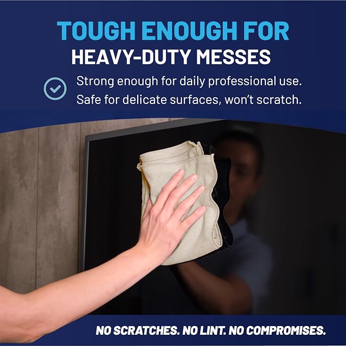 MW Pro Multi-Surface Microfiber Towel – Sand, Olive, Tan 12 Pack |16"x16" Premium Cleaning Cloth | Clean, Dust, Polish, Absorb | Large - Image 6