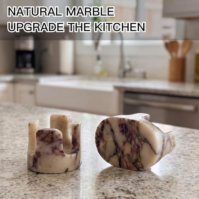 Calacatta Viola Marble Sponge Holder for Kitchen Sink, 2 Slot Stone Caddy - Image 3