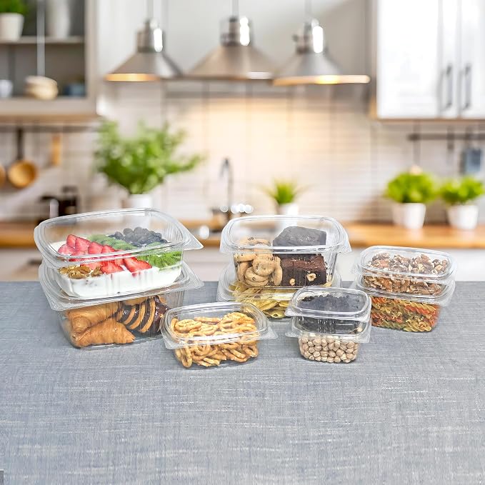 8oz RPET Clear Hinged Lid Deli Container -200Pcs - Image 6