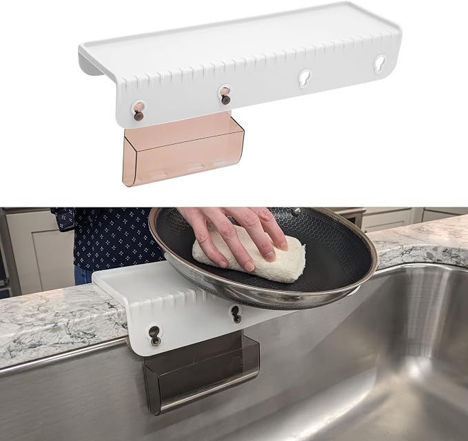 SiliSink Kitchen Sink Edge Protector, Splash Guard, 4in x 14in, White by SiliProducts