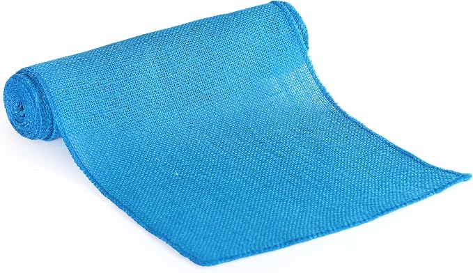 MDS® Pack of 20 Natural Burlap Table Runner, 12 x 108 Inch, Jute Rustic Farmhouse Boho Table Decor for Wedding Reception, Dining Table, Bridal Shower, Baby Shower & Party Decorations - Teal - Image 4