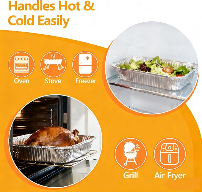 10 Pack Thickened 9x13 Aluminum Foil Pans - Image 4