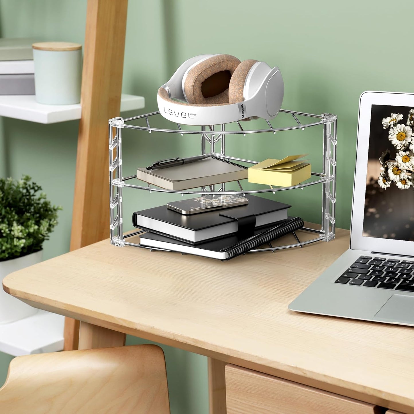 Deco Brothers 3-Tier Counter and Cabinet Corner Shelf Organizer, 2 Pack, Chrome