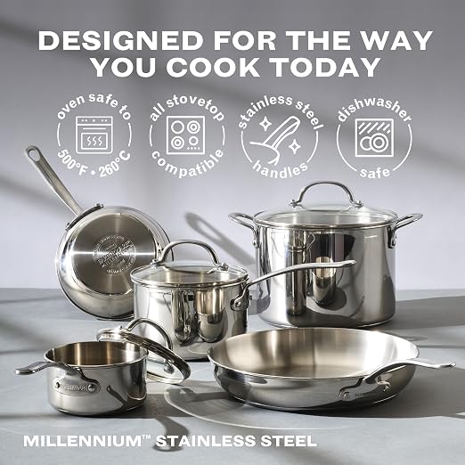 Farberware Millennium Stainless Steel Stockpot with Lid, Induction Ready, Compatible with All Cooktops, Metal Utensil Safe, 8 Quart Dutch Oven, Dishwasher Safe - Stainless Steel - Image 5