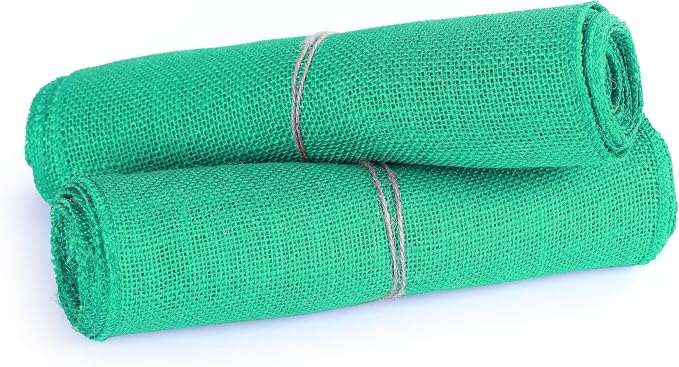 MDS® Pack of 25 Natural Burlap Table Runner, 12 x 72 Inch, Jute Rustic Farmhouse Boho Table Decor for Wedding Reception, Dining Table, Bridal Shower, Baby Shower & Party Decorations - Mint - Image 5