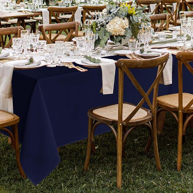 Fitable 8 Pack Navy Tablecloths 60x102 Inch for 6 Ft Rectangle Tables - Image 2
