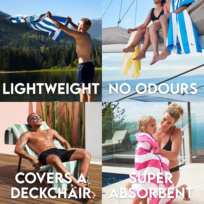 Dock & Bay Beach Towel - Quick Dry, Sand Free - Compact, Lightweight - 100% Recycled - Includes Bag - Cabana - Boracay Yellow - Large (160x90cm, 63x35) - Image 4