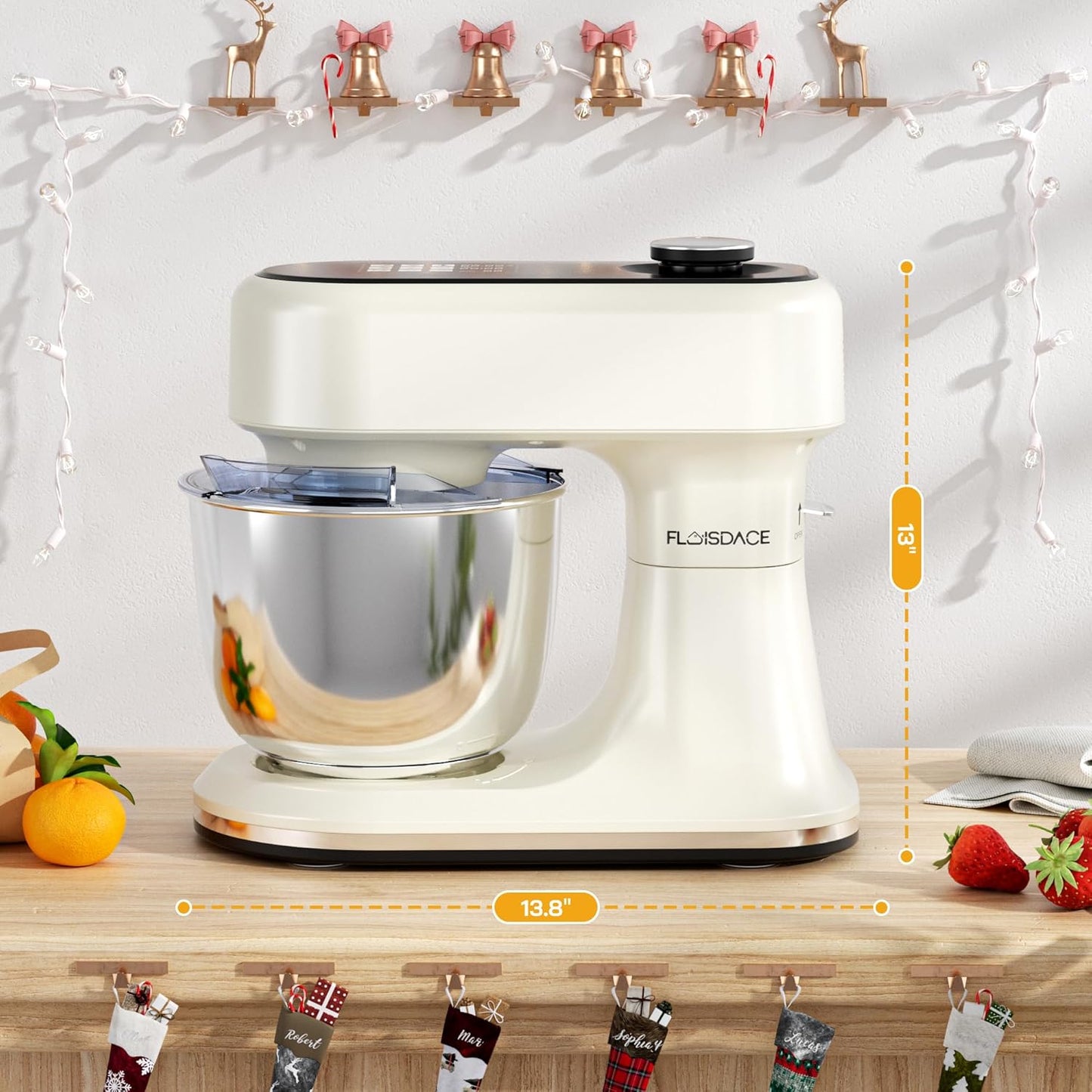 9-IN-1 Stand Mixer, 660W 12-Speed Kitchen Mixer, 5.5QT Bowl Household Food Mixers include Dough Hook, Whisk and Beater, Food Mixer for Most Home Cooks, Kitchen Scale for Baking and Most Home Cooks