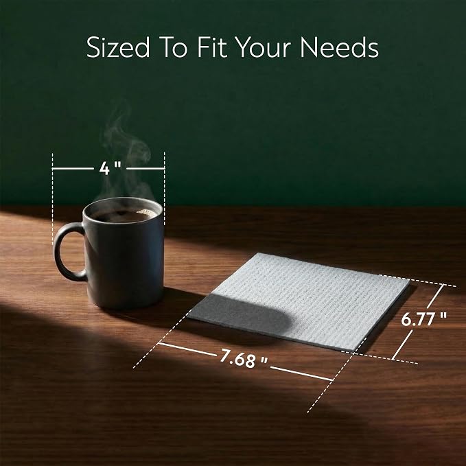Restaurantware Gray Reusable Swedish Dishcloth, 6.8 x 7.7 in, 10 Pack - Image 2