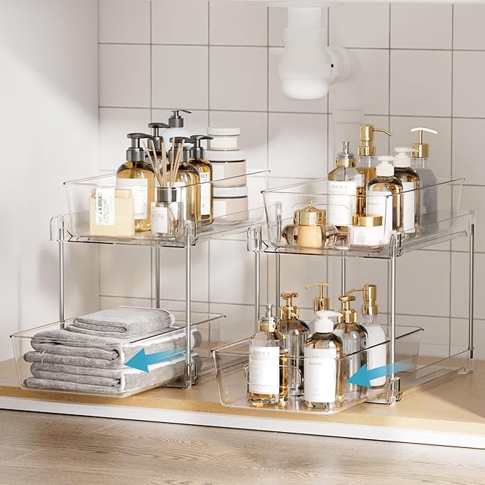 Vtopmart 8 Pack Pull Out Bathroom Under Sink Organizer (S-Standard) - Image 3