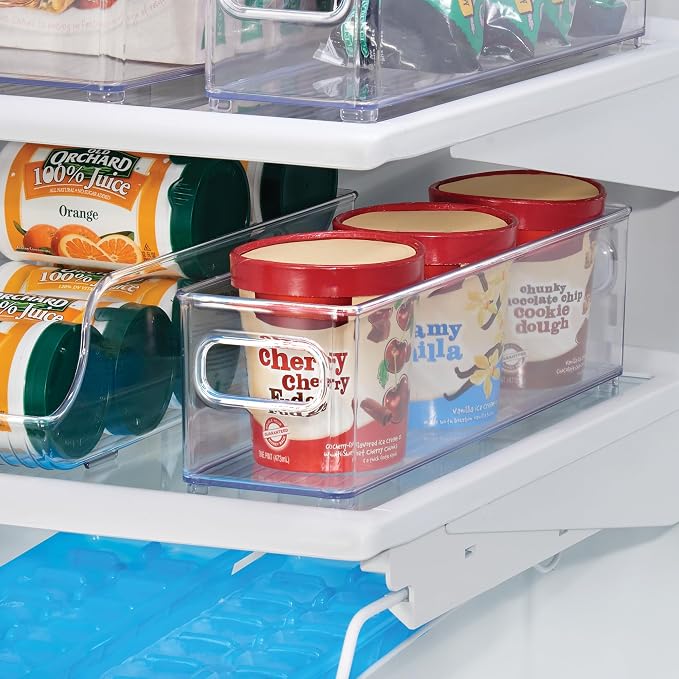 iDesign Stackable Fridge Bin with Handles, Set of 2, Clear | Ideal for Freezer or Pantry, Made in USA - Image 8