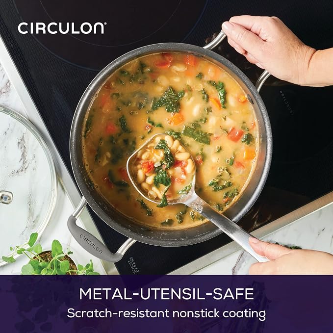 Circulon A1 Series Nonstick Induction Stockpot with Lid, 8-Quart, Graphite - Image 7