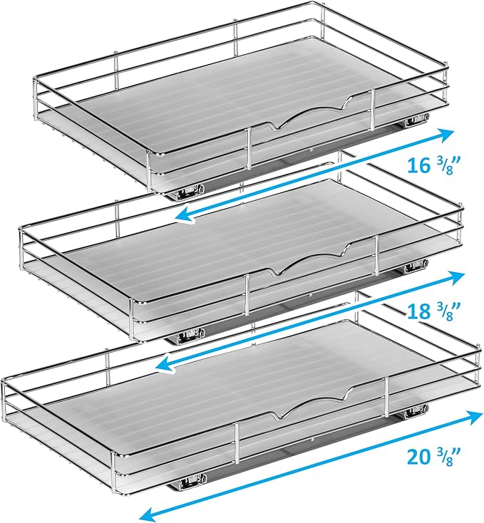 Pull-Out Cabinet Spice Rack Organizer, 20 ⅜"W x 10 ⅜"D x 2 ¾"H - Image 7