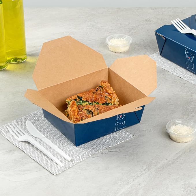 Restaurantware-Bio Tek 6.7 x 5.5 x 2.6 Inch Food Containers, 200 Durable Takeaway Boxes - Disposable, Sturdy, Frenchie Paper 45 Ounce Takeout Boxes, Rectangle, For Takeouts And Delivery, Or Picnics - Image 4