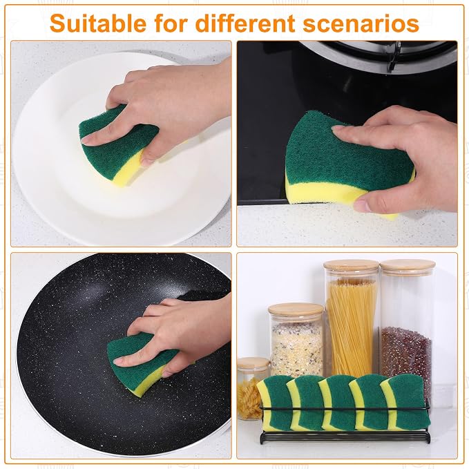 200 Pcs Individually Wrapped Sponges Uncompressed Green - Image 4