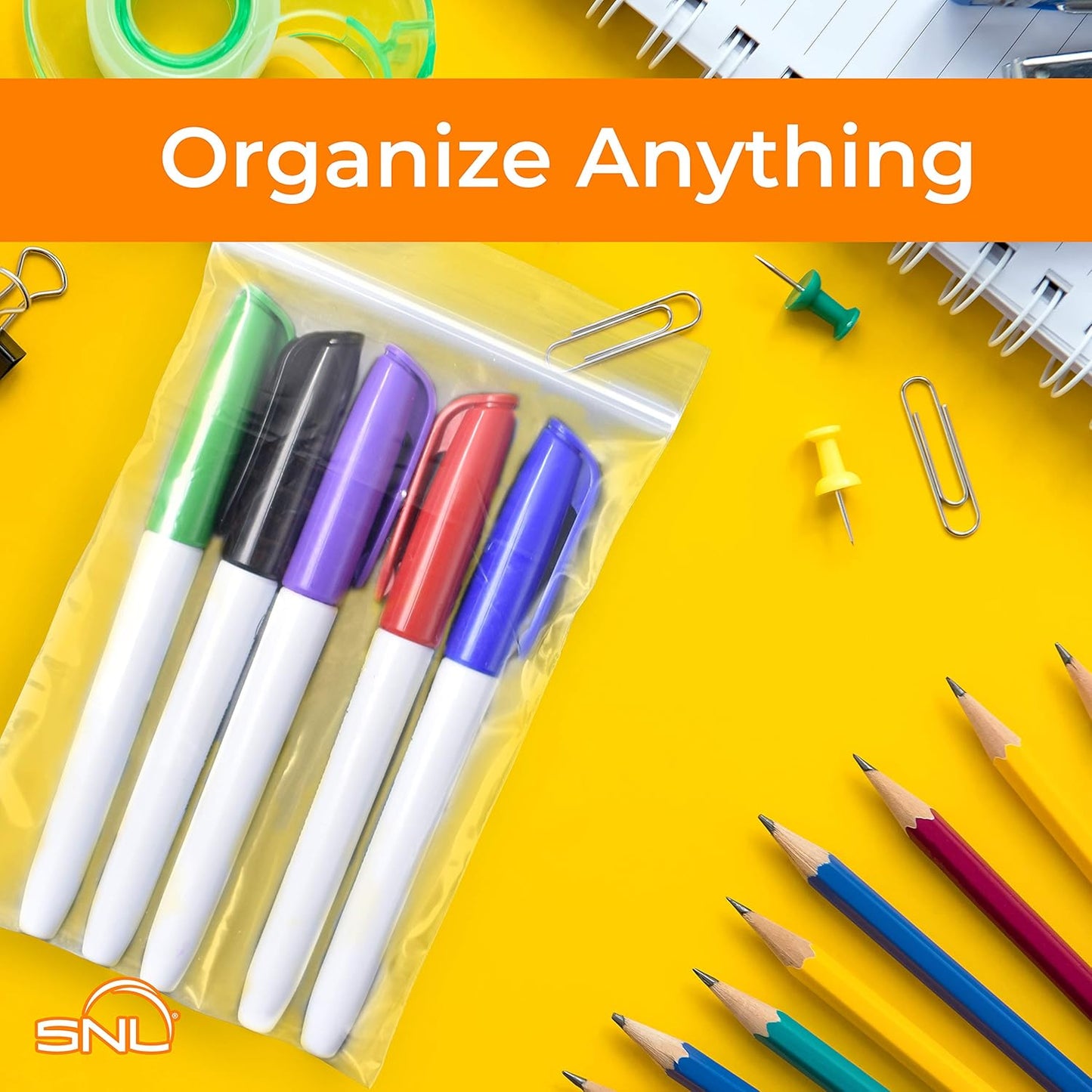 SNL Quality Zipper Lock Reclosable Clear Disposable Plastic Bags, Strong | 4" X 6" - 2 MIL - 100 Bags