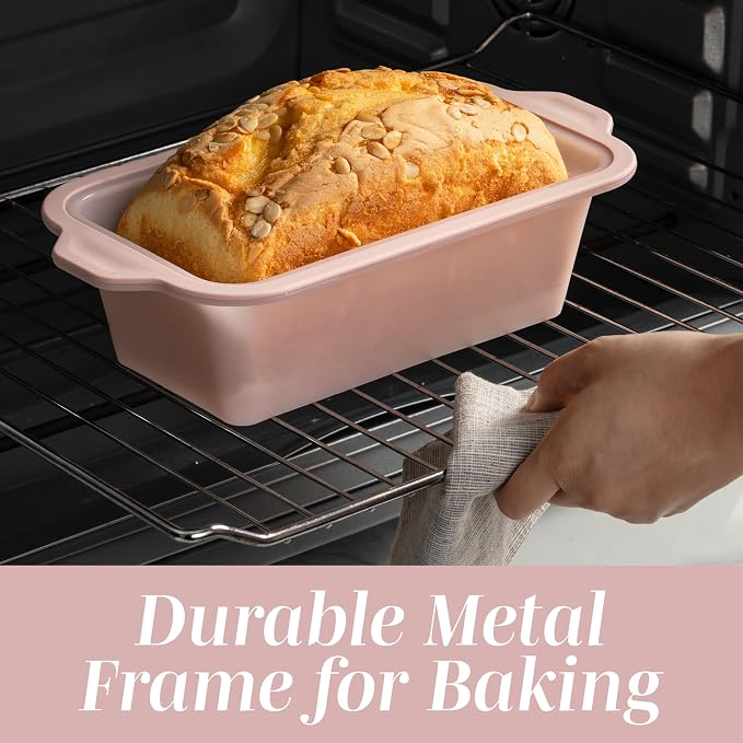 COOK WITH COLOR 17 Pc. Silicone Baking Pan Set - Non-Stick & Easy Clean Silicone Muffin Pans for Baking with Sturdy Metal Frame for Stability, Flexible Cake Molds, Includes Measuring Cups and Spoons - Image 6