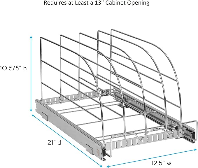 Pull Out Organizer for Bakeware, Cutting Board and Trays, 12.5”W x 21”D - Image 7