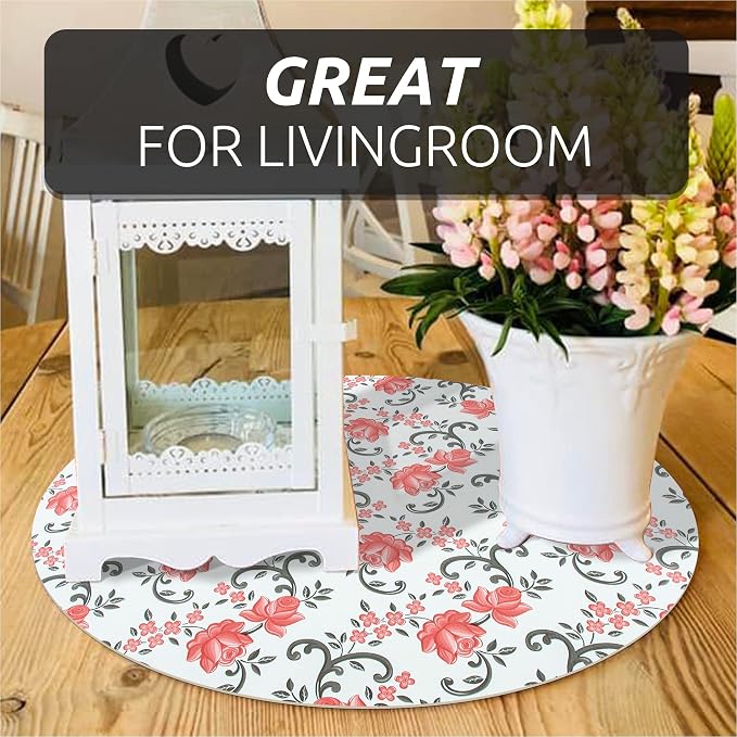 FIFTY FEET 12X120 Inch Shelf Liner for Kitchen Cabinets, PVC Drawer Liner for Dresser Non-Slip Bathroom, Non-Adhesive Cabinet Liner Washable (Red Floral)(2 Roll) - Image 5