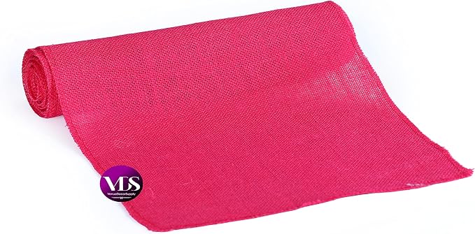 VDS Pack of 15, Burlap Table Runner 100% Natural Jute Rustic Hessian Table Cloth Centrepiece for Wedding Bridal Shower Birthday Event Party Banquet Table Decoration (Size 12X108 Inch)(Magenta) - Image 4