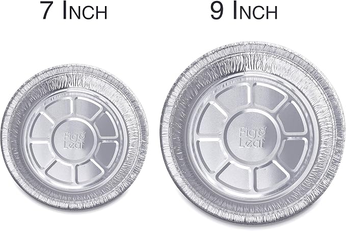 Fig & Leaf (45 Pack) Premium 9-Inch Round Foil Pans with Plastic Dome LIDS l Heavy Duty l Disposable Aluminum Tin for Roasting, Baking, Cake or Cooking - Image 6