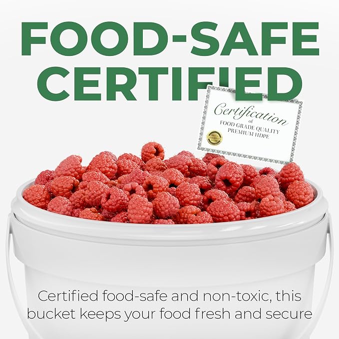 EconoHome 1 Gallon Food Grade Round Plastic Bucket - Food Storage Deli Containers with Lids Ideal for Ice Cream, Soup, and Prep Containers - BPA-Free, Premium HDPE - 10 Pack - Image 2