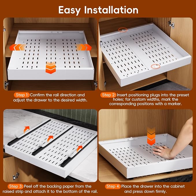 Pull Out Cabinet Organizer, 21"Deep Slide Out Drawers for Kitchen Cabinets - Image 8