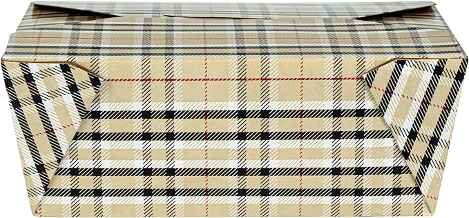Restaurantware-Bio Tek 6.7 x 5.5 x 2.6 Inch Food Containers, 200 Durable Takeaway Boxes - Disposable, Sturdy, Plaid Paper 45 Ounce Takeout Boxes, Rectangle, For Takeouts And Delivery, Or Picnics - Image 15