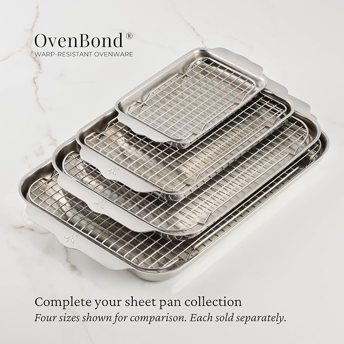 Hestan OvenBond Provisions - Tri-Ply Stainless Steel 2-Piece Mini-Eighth Sheet Pan & Rack Set (6 x 9") - Image 8