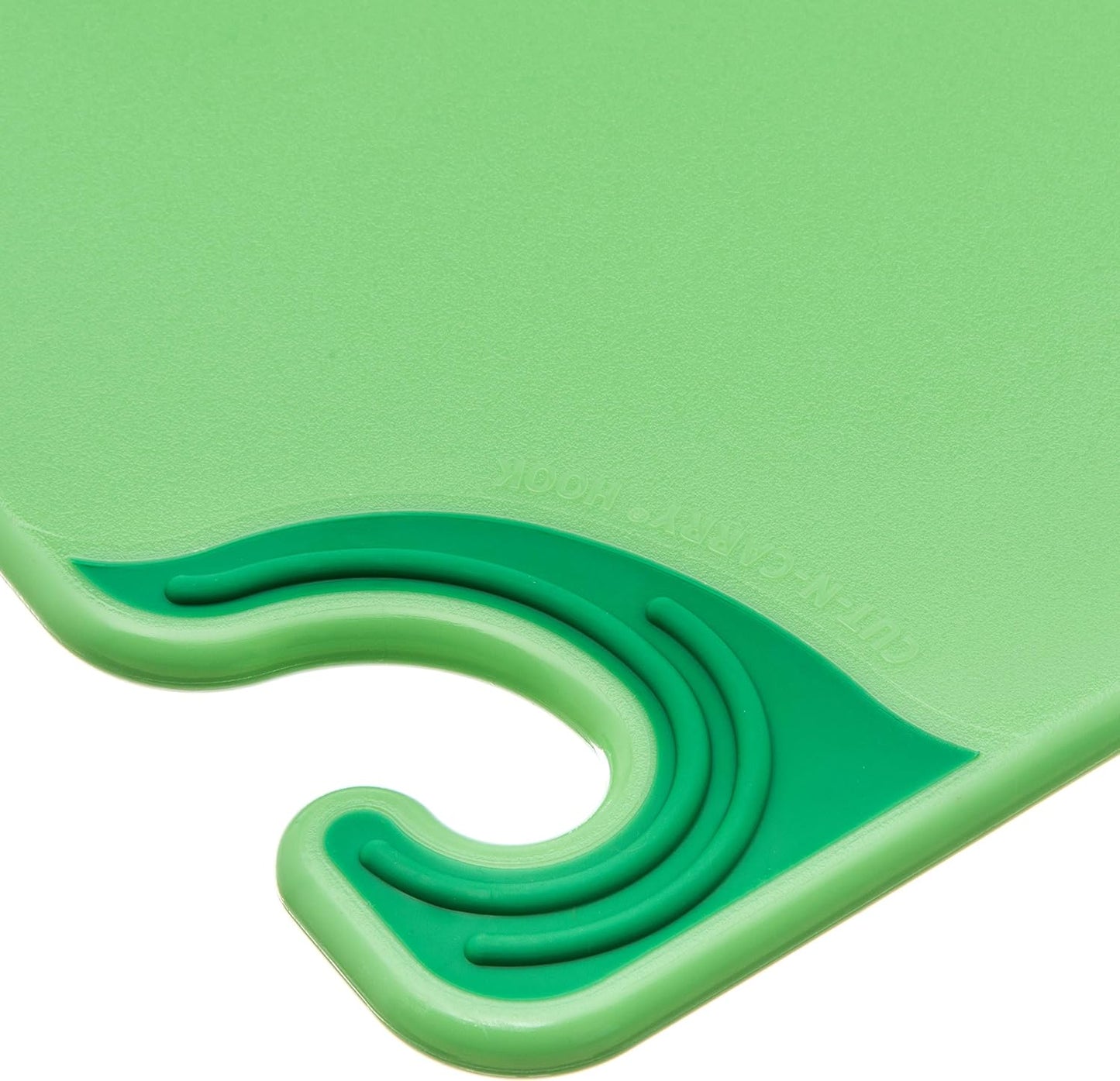 San Jamar Saf-T-Grip Plastic Cutting Board with Safety Hook, 12" x 18" x 0.5", Green, (Pack of 6)