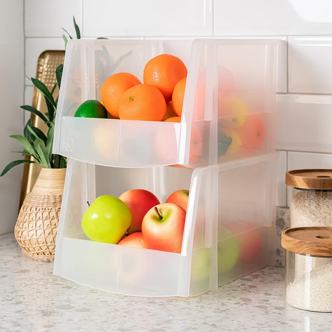 IRIS USA 4-Pack, X Large Plastic Stackable Storage Bin Organizer, Clear - Image 4