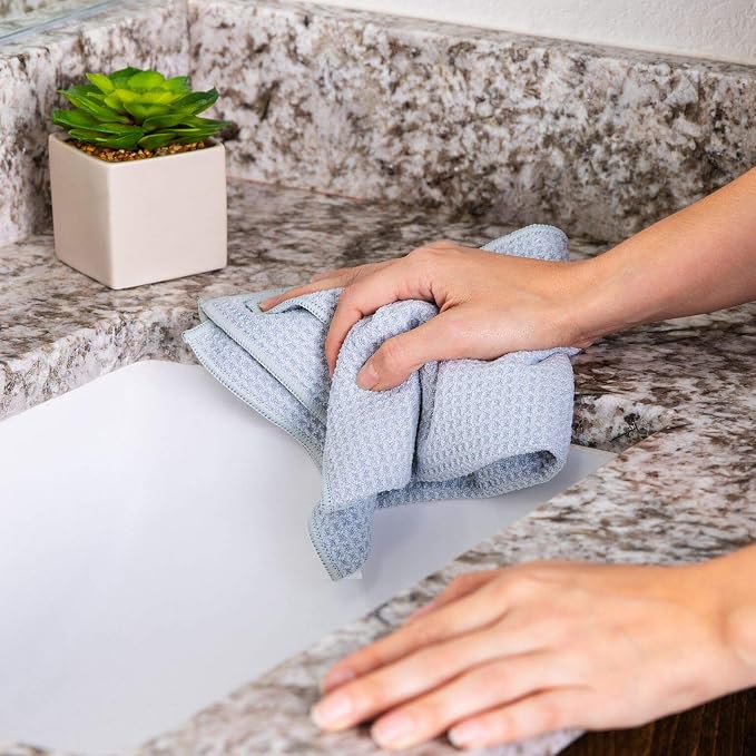 Kitchen Towels - Bulk Microfiber Waffle Weave Towels | 16 x 16 in. (198 Count) | Absorbent, No Lint, Thick, Reusable, Commercial, Soft, Hand, Tea, Bar, Sublimation Blank, Polyester Cloths | Gray - Image 8