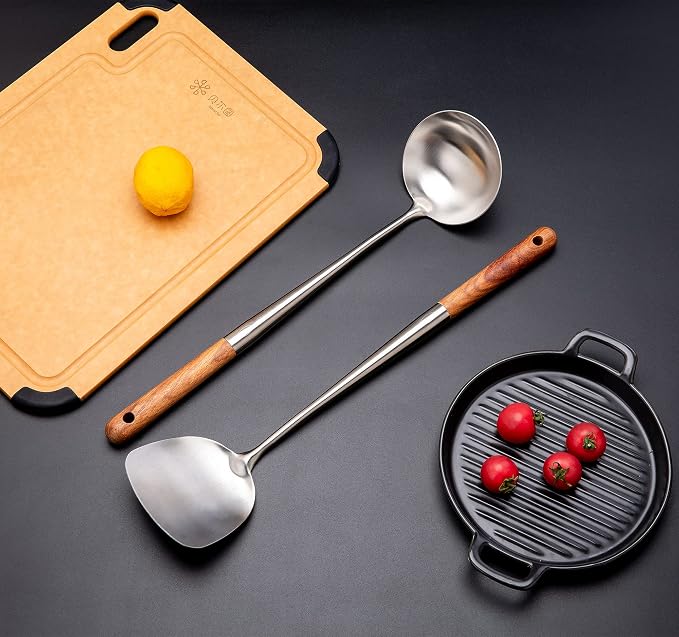 FJNATINH Wok Spatula - 17 Inch Stainless Steel Wok Turner for Cast Iron Skillet - Image 5