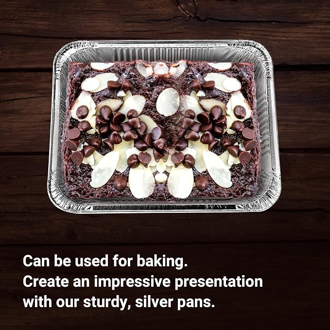 Aluminum Pans Half Size, 9X13, Extra Heavy Duty Disposable Foil Pans For Baking (100 Pack) Roasting & Chafing, Bulk Quantity for Caterers, Restaurants & Hotels For Buffets, Steam Table & Food Prepping - Image 5