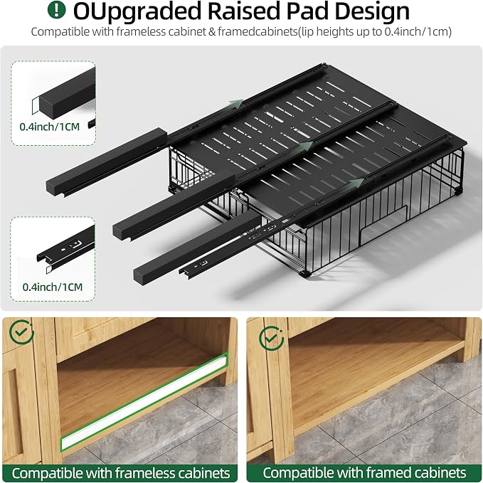 NETEL 2 Pack Expandable Pull Out Cabinet Organizer, 19.7" Deep - Image 5