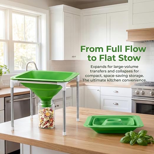 Extra-Large Silicone Collapsible Funnel Compatible with Harvest Right Freeze Dryers,Wide-Mouth Design and Adjustable Height fit All Drying Tray Sizes, Easily Transfer Food - Image 7