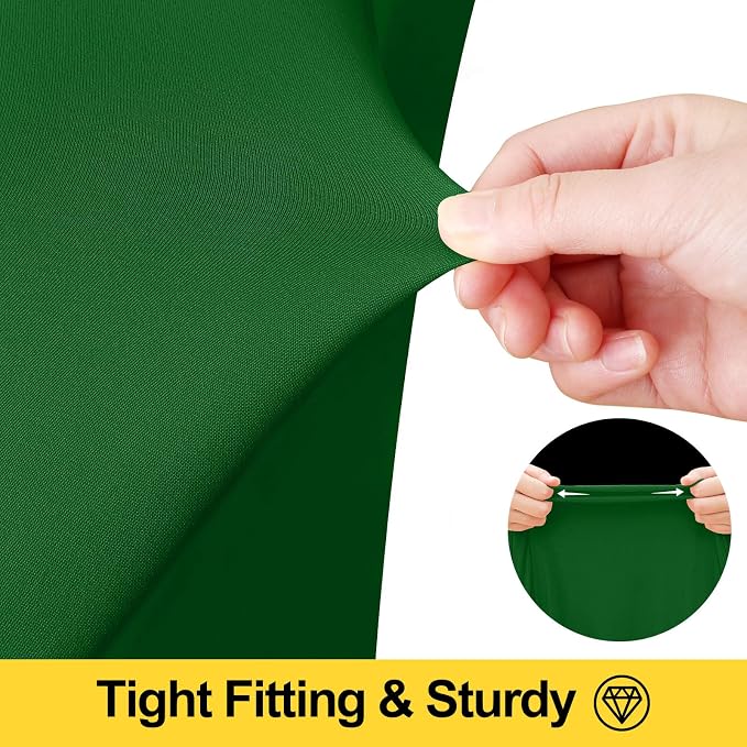 Smiry Spandex Tablecloth 6 Pack, Elastic Fitted Stretch Tablecloth for 8FT Rectangle Tables, Waterproof Washable Table Cover Skirt for Wedding, Banquet & Parties (Emerald Green, 96Lx30Wx30H Inch) - Image 3