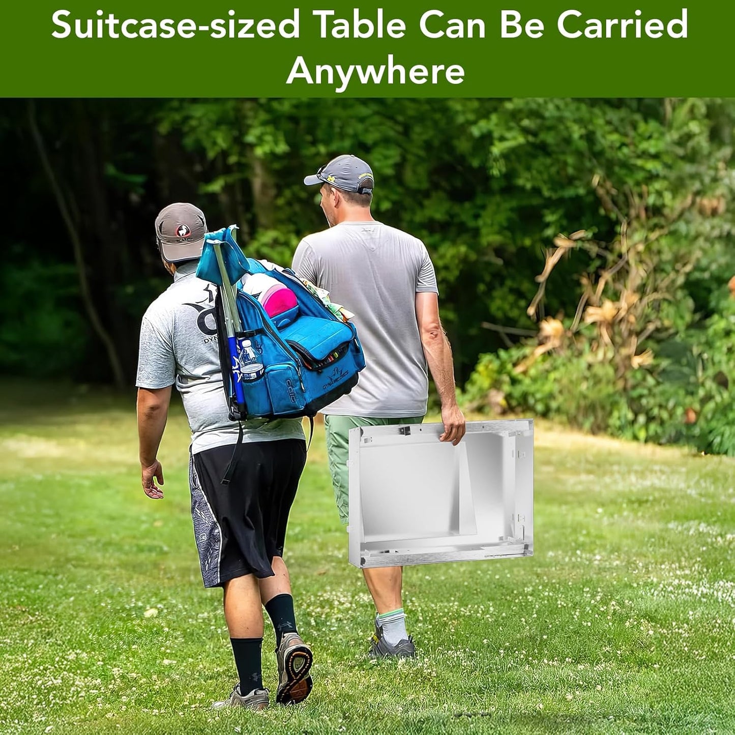 Food Grade 304 Stainless Steel BBQ Grill Table fits Tabletop Griddle, Outdoor Grill Table with 4 Foldable Legs, Portable Grill Stand for RV, Camping, Tailgating