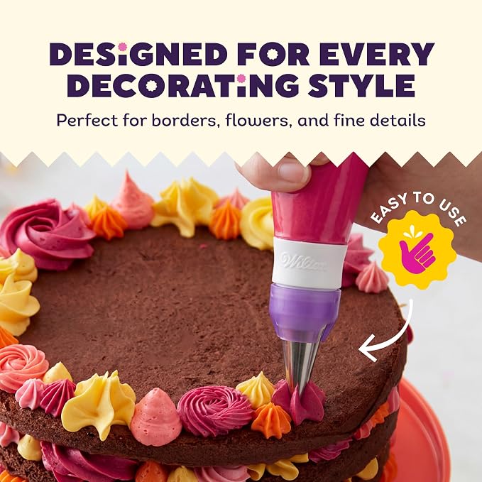 Wilton Master Cake Decorating Piping Tips Set, 55-Piece with Case | 55-Piece Stainless Steel Tip Set with Storage Case for Piping Rosettes, Stars, Leaves & Borders on Cakes & Cupcakes - Image 3