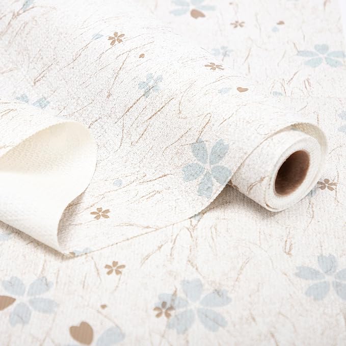 Shelf and Drawer Liner,Non-Adhesive Non Slip 12In x 5Ft Floral Beige by RAYSTAR