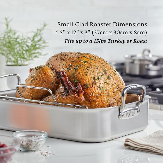 Hestan Provisions – 14.5" Classic Clad Roaster with Stainless Steel Rack - Image 3