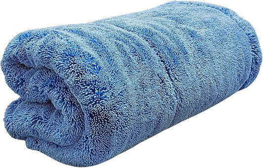 The Goat V2 - Heavy Duty Absorbent Microfiber Drying Towel, 70/30 Premium Korean Quality, for Cars Detailing, Trucks, SUV's, 27.5x27.5 inches, Twist Loop, 2300 GSM, Blue by THEHOUSEOFRAGS